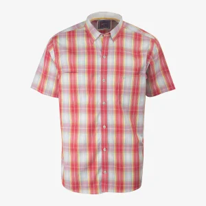 Camisa Regular Sport a Cuadros Rojo Oscuro - Kosta Azul