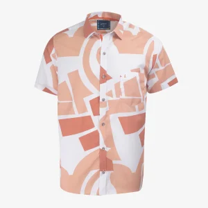 Camisa Regular Estampada Naranja Medio - Kosta Azul