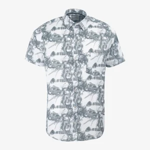 Camisa Regular Sport Estampada Gris Claro - Kosta Azul