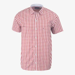 Camisa Sport Regular Cuadros Naranja Oscuro - Kosta Azul