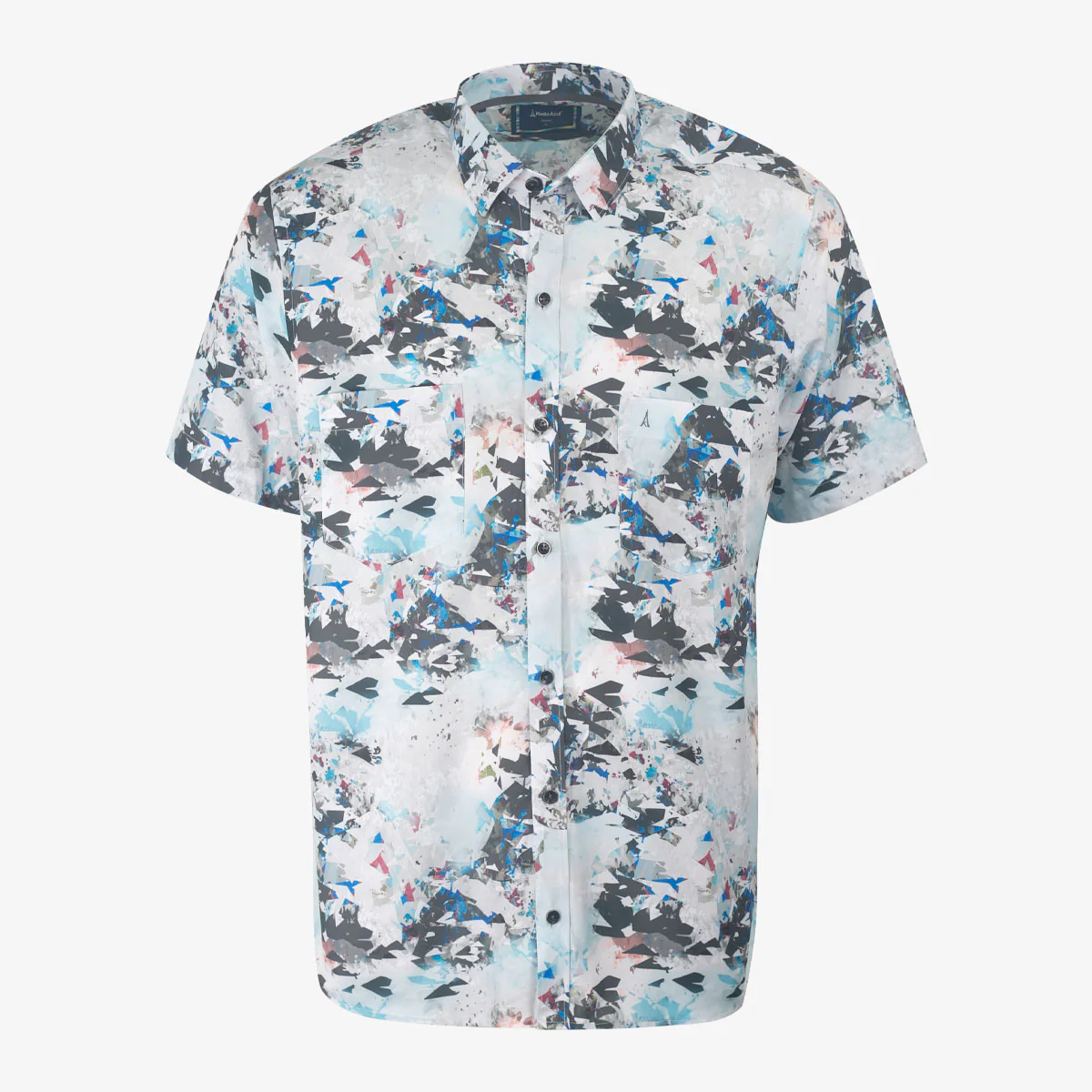 Camisa Regular Sport Estampada Azul Claro - Kosta Azul