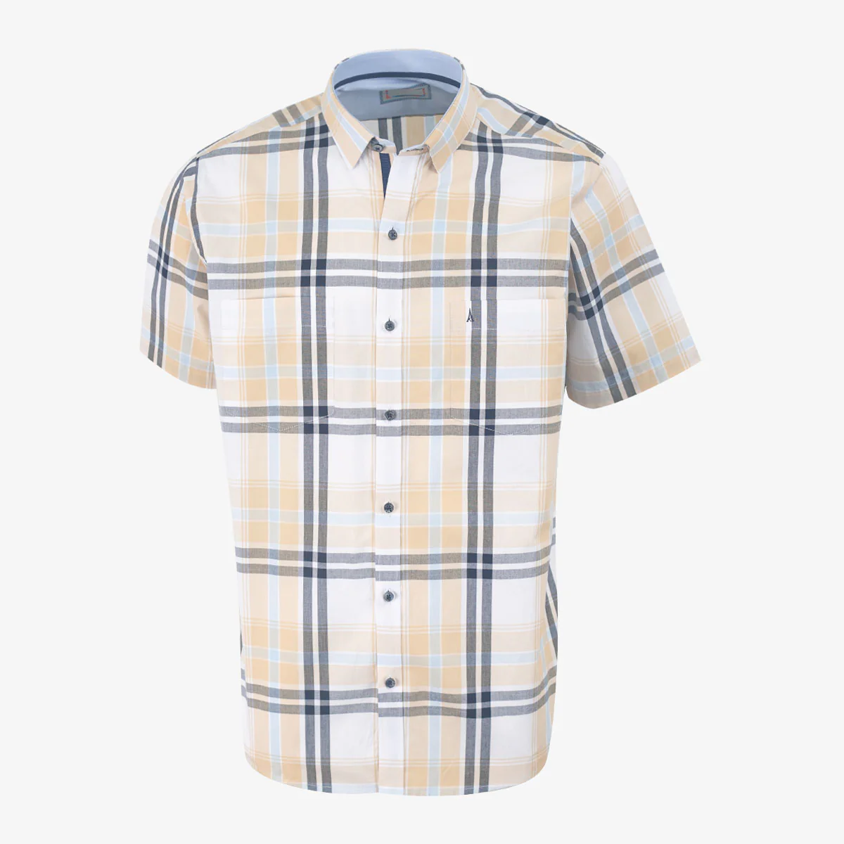 Camisa Regular Sport Cuadros Amarillo Claro Kosta Azul