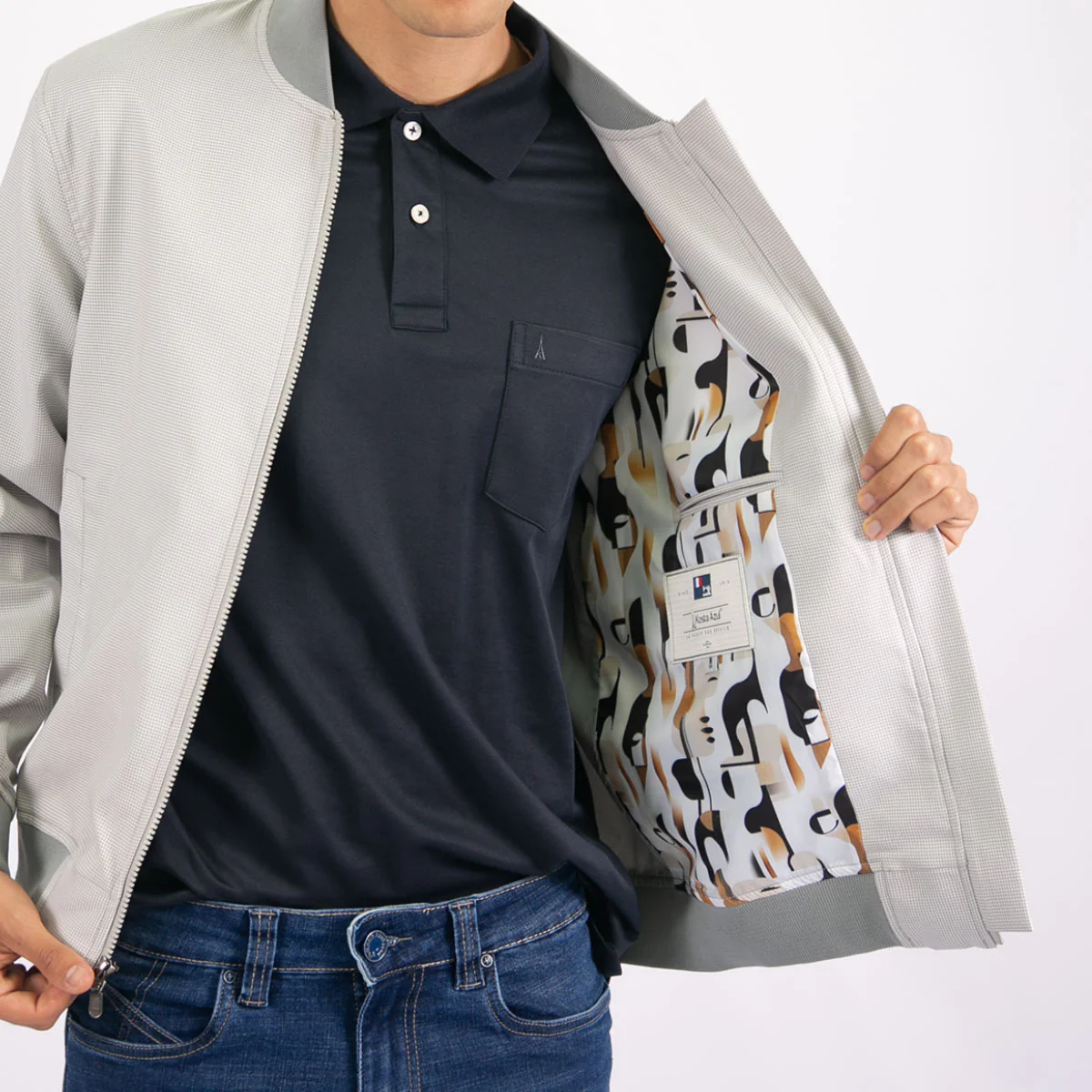 Chaqueta Sport Regular Gris Claro - Kosta Azul - Imagen 3