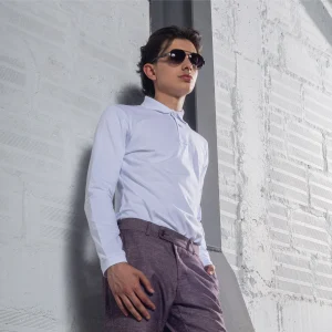 Camiseta Polo Manga Larga Regular Blanca - Kosta Azul