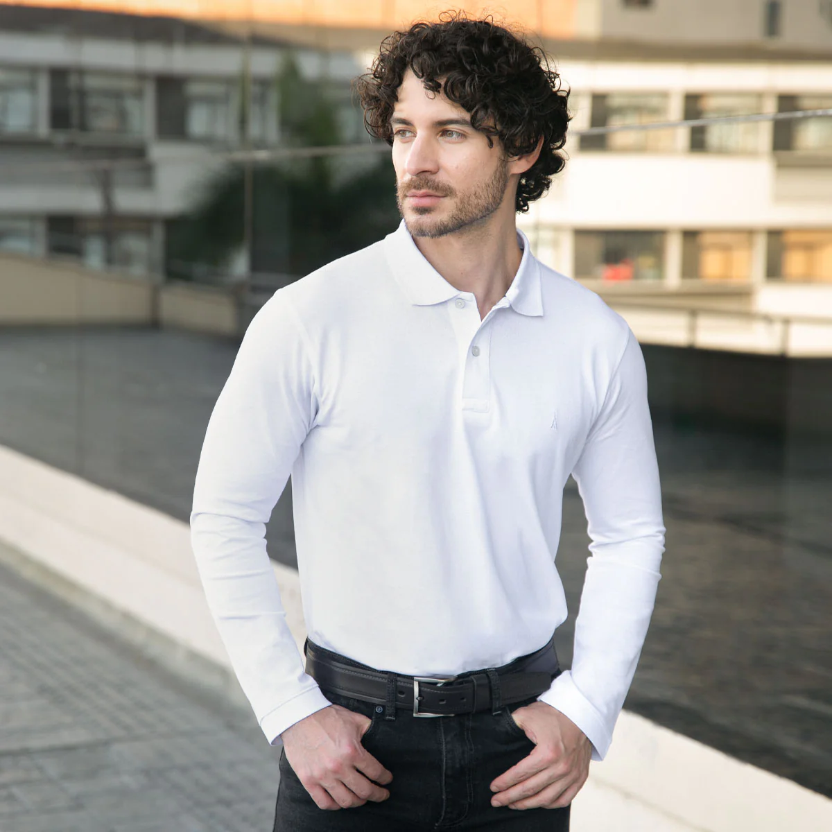 Camiseta Polo Regular Blanca - Kosta Azul