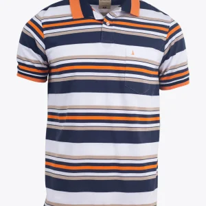 Polo Regular a Rayas Naranja Medio - Kosta Azul