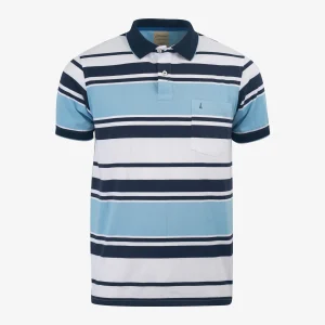 Polo Regular Rayado Azul Claro - Kosta Azul