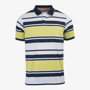 Polo Regular Rayado Verde Medio y Marino - Kosta Azul