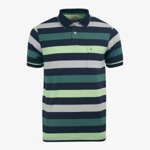 Polo Regular Rayado Verde Medio - Kosta Azul