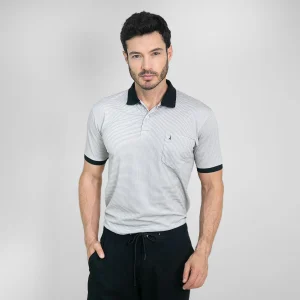Polo Regular Beige Claro con Detalles Negros - Kosta Azul