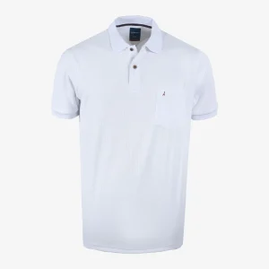 Polo Regular Blanco con Bolsillo - Kosta Azul