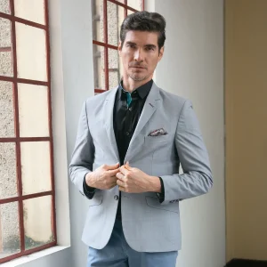 Chaqueta Casual Regular Gris Claro - Kosta Azul