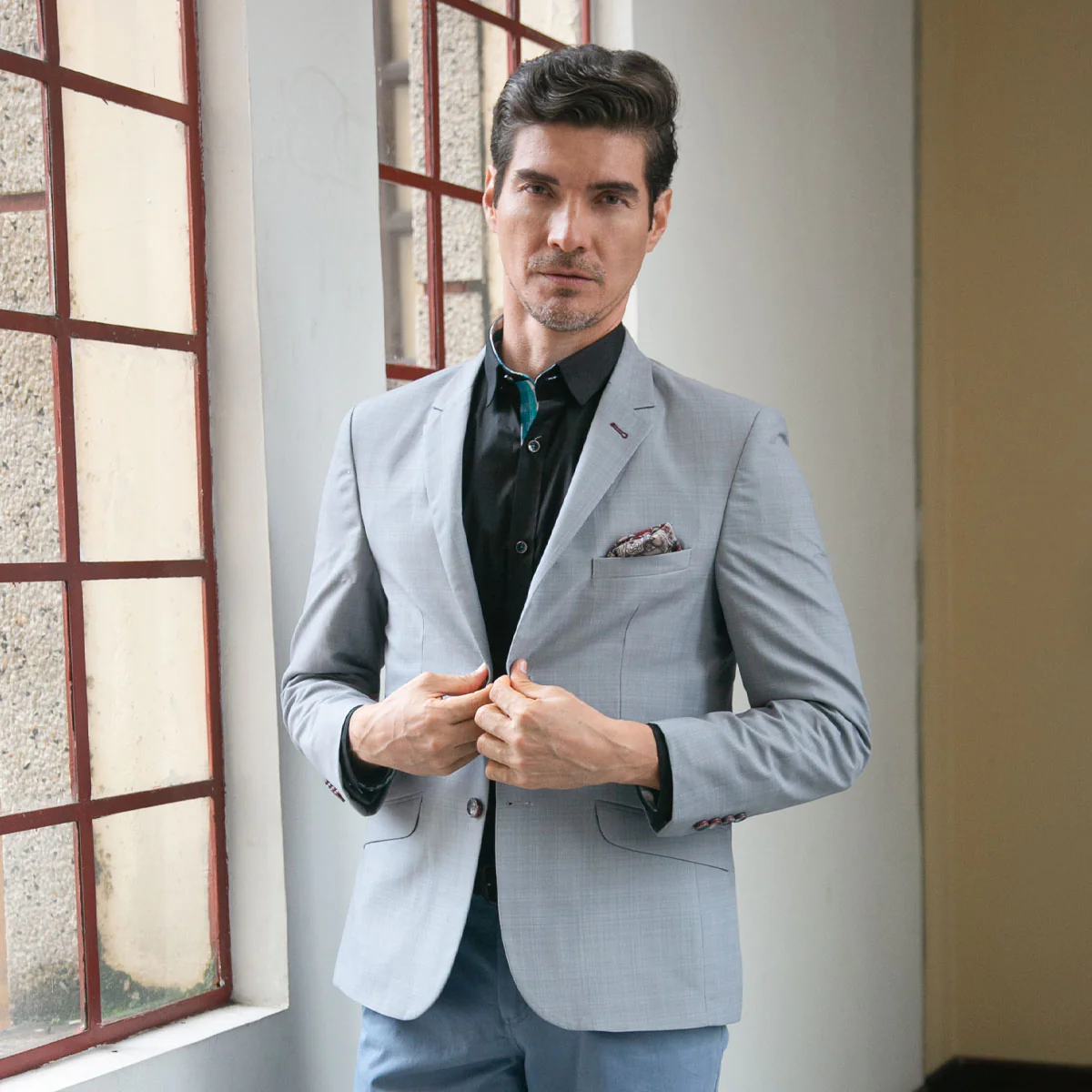 Chaqueta Casual Regular Gris Claro - Kosta Azul