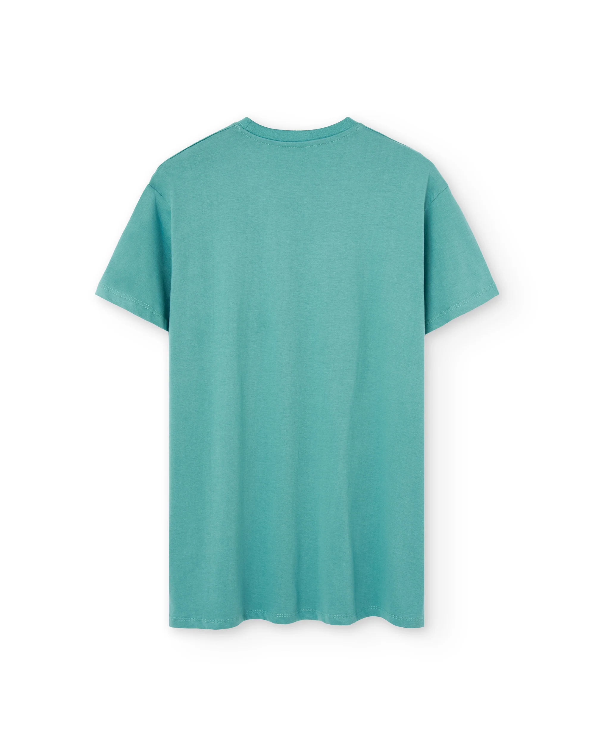 Camiseta manga corta unisex en verde agua y estampado flamenco del delta cocinando paella - Imagen 4