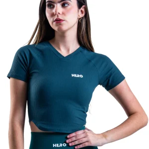 FRANELA CORTA CUELLO EN V HERO TURQUESA