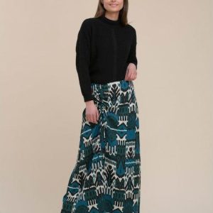 FALDA ESTAMPADA CON FRUNCE