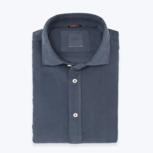 CAMISA DE MICROPANA AZUL OSCURO TWAY