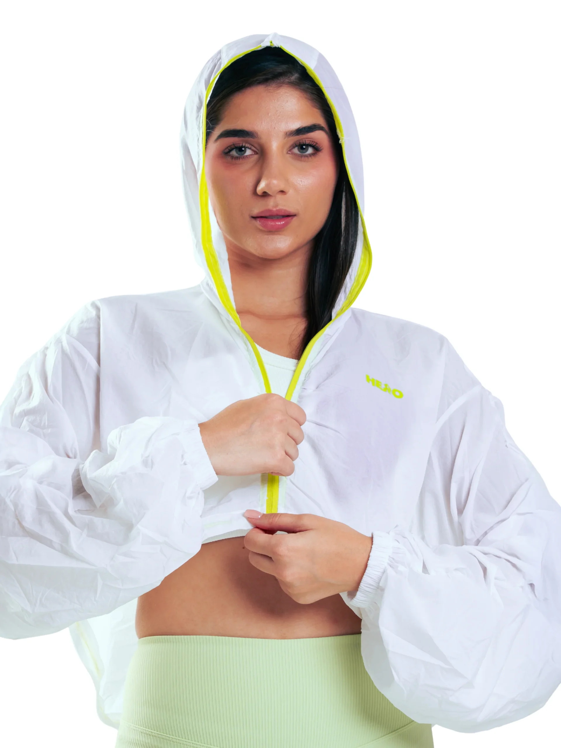 JACKET CROP ZIP HERO BLANCO
