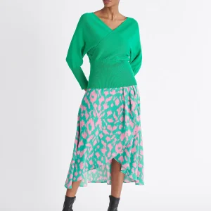 JERSEY CRUZADO CON MANGAS GLOBO VERDE