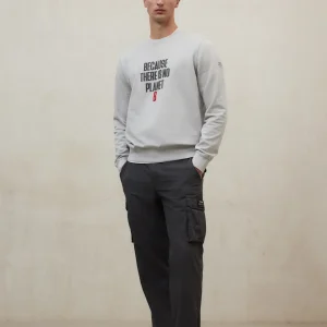 SUDADERA BARDERA GRIS CLARO