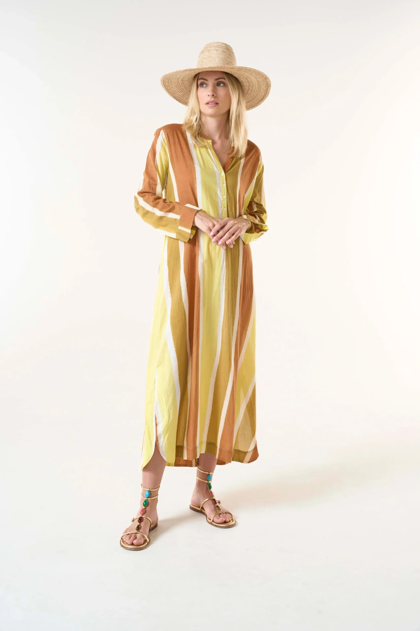 VESTIDO BAZAAR STRIPE MORROCAN CITRINE - Imagen 3