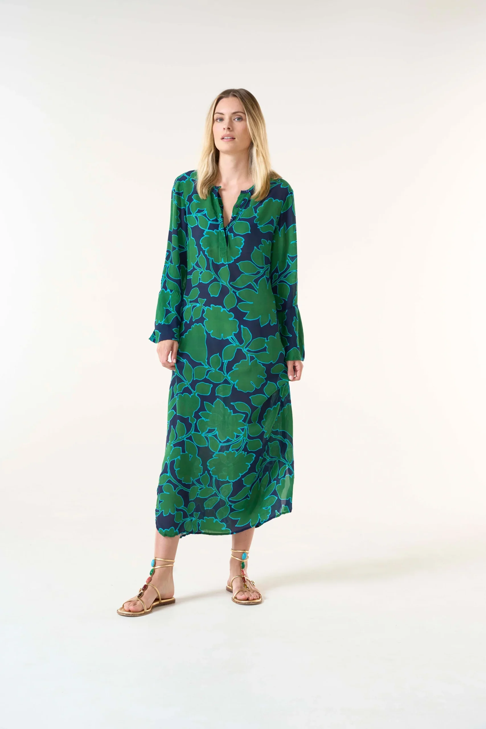 VESTIDO LONG GENIE PORTO VECCHIO GREEN - Imagen 3