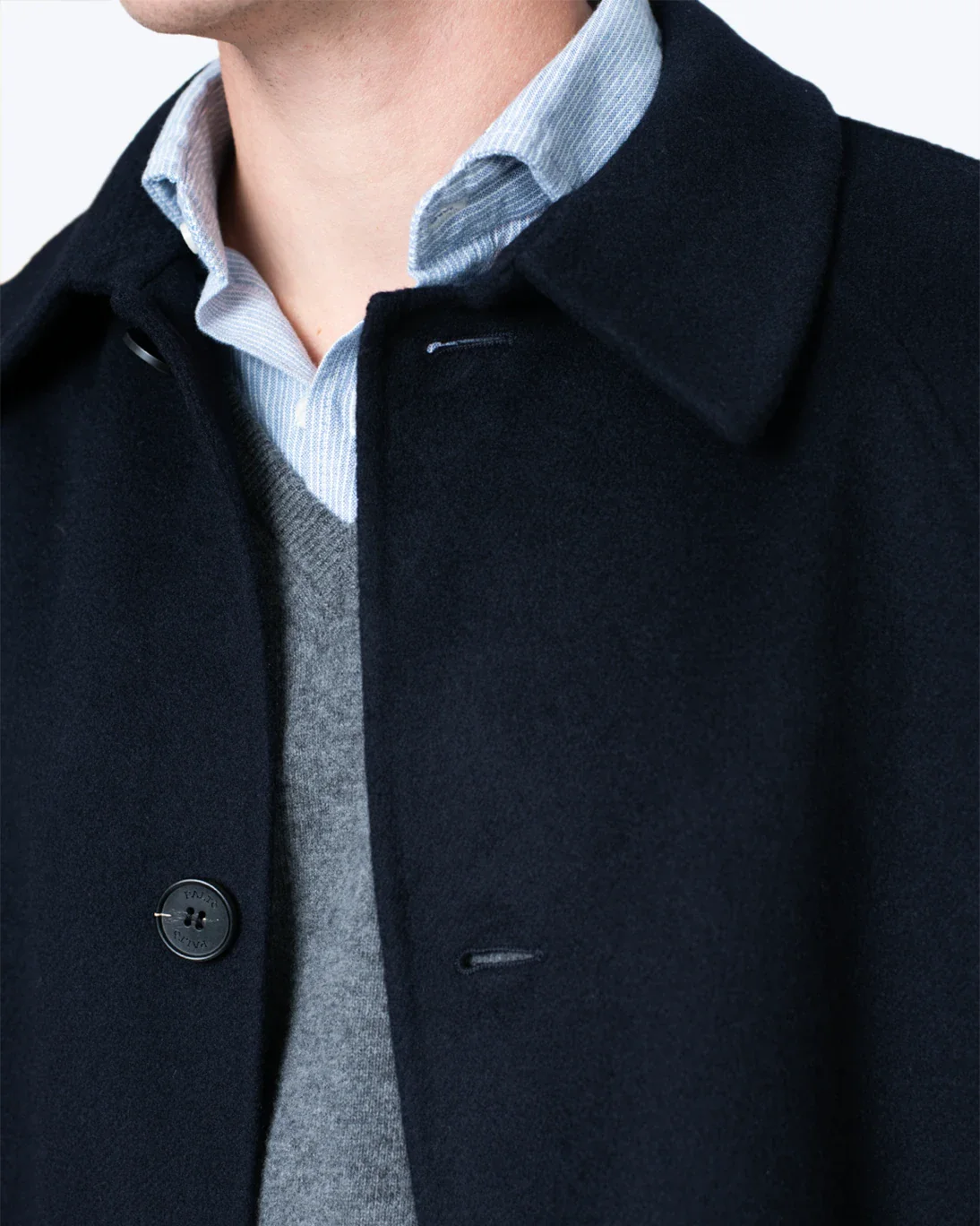 ABRIGO DE LANA AZUL MARINO PALTÓ - Imagen 3