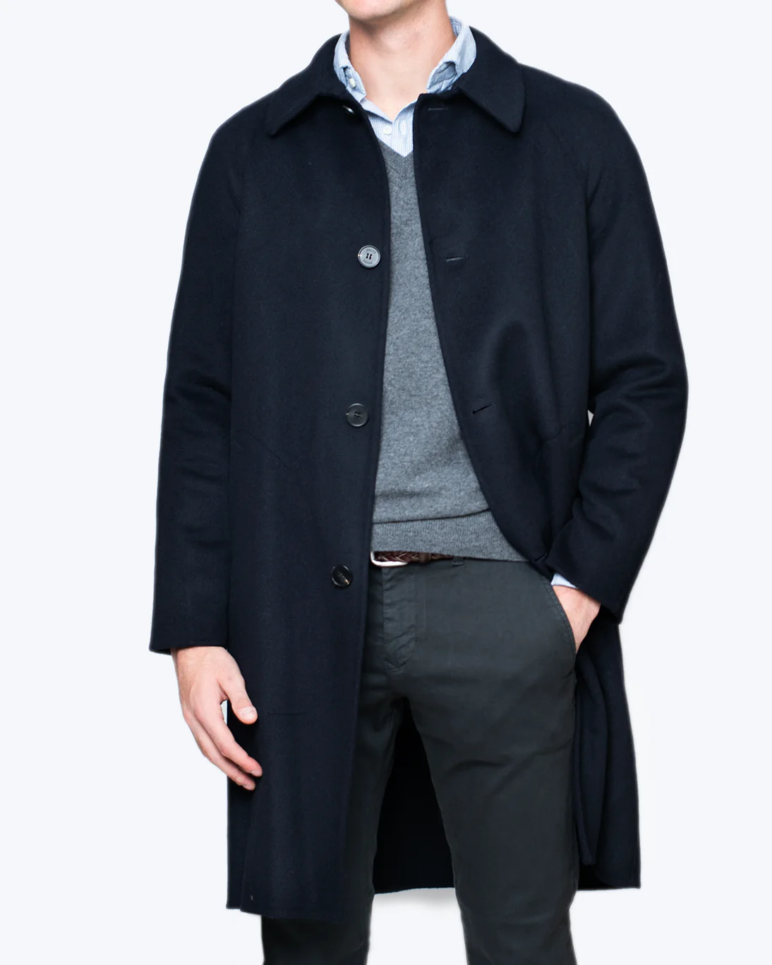 ABRIGO DE LANA AZUL MARINO PALTÓ - Imagen 5