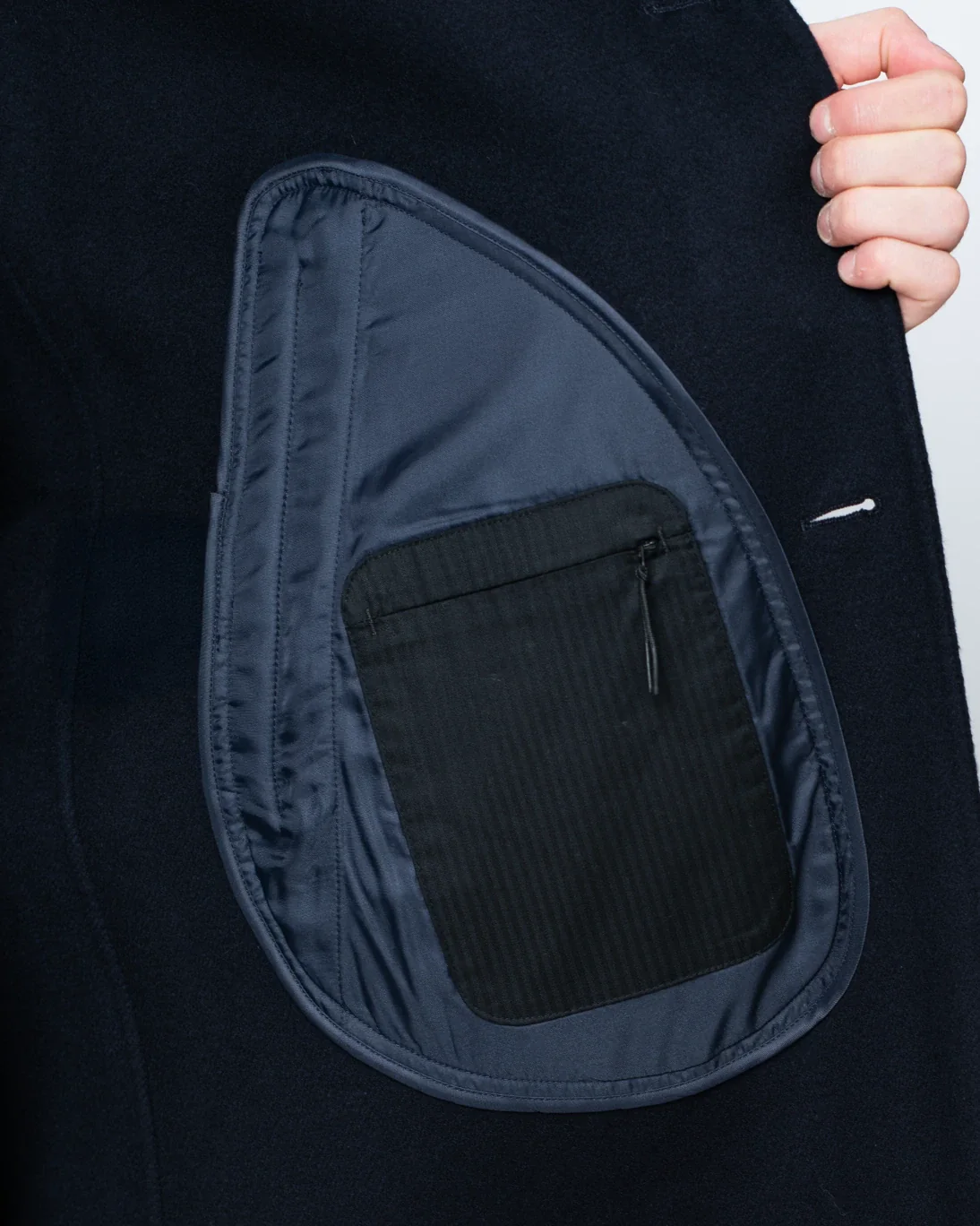 ABRIGO DE LANA AZUL MARINO PALTÓ - Imagen 4