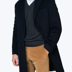 ABRIGO DE LANA Y CASHMERE NAVY PAOLONI