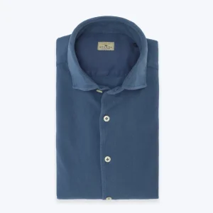 CAMISA DE PIQUÉ AZUL MEDIO SONRISA