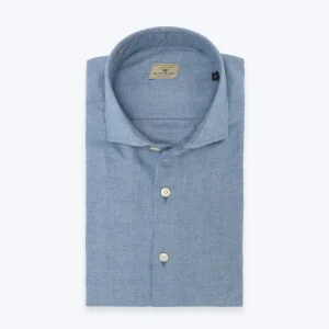 CAMISA DE ESPIGA AZUL DE FRANELA SONRISA