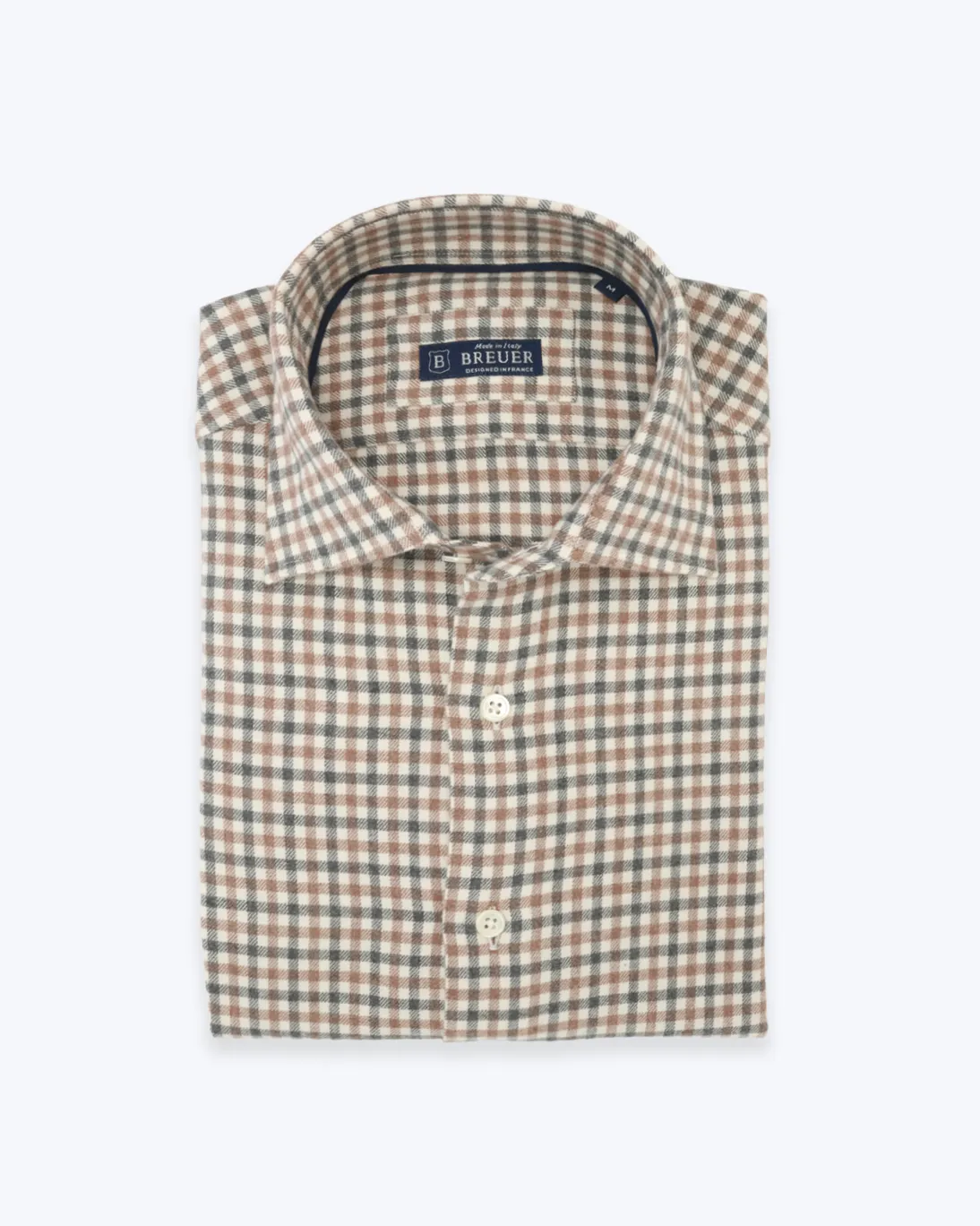 CAMISA DE FRANELA CUADROS BEIGE BREUER