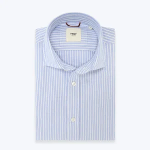 CAMISA AZUL DE RAYAS BLANCAS TWAY