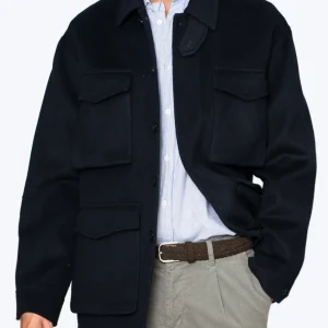 CAZADORA DE LANA AZUL HARTFORD