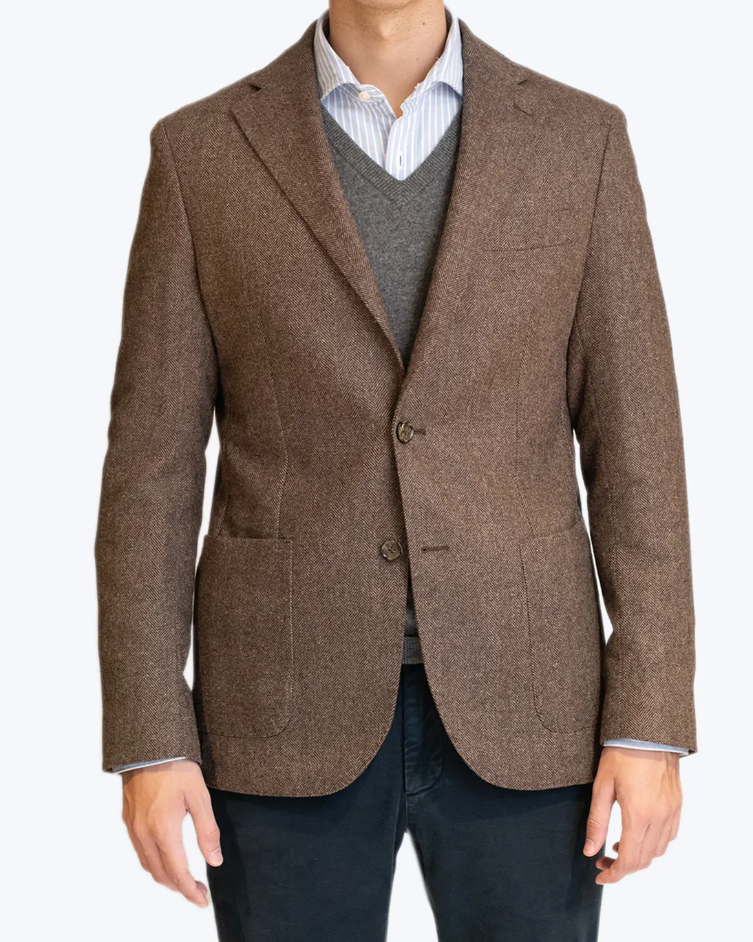 BLAZER ESPIGA MARRÓN DE LANA L.B.M 1911