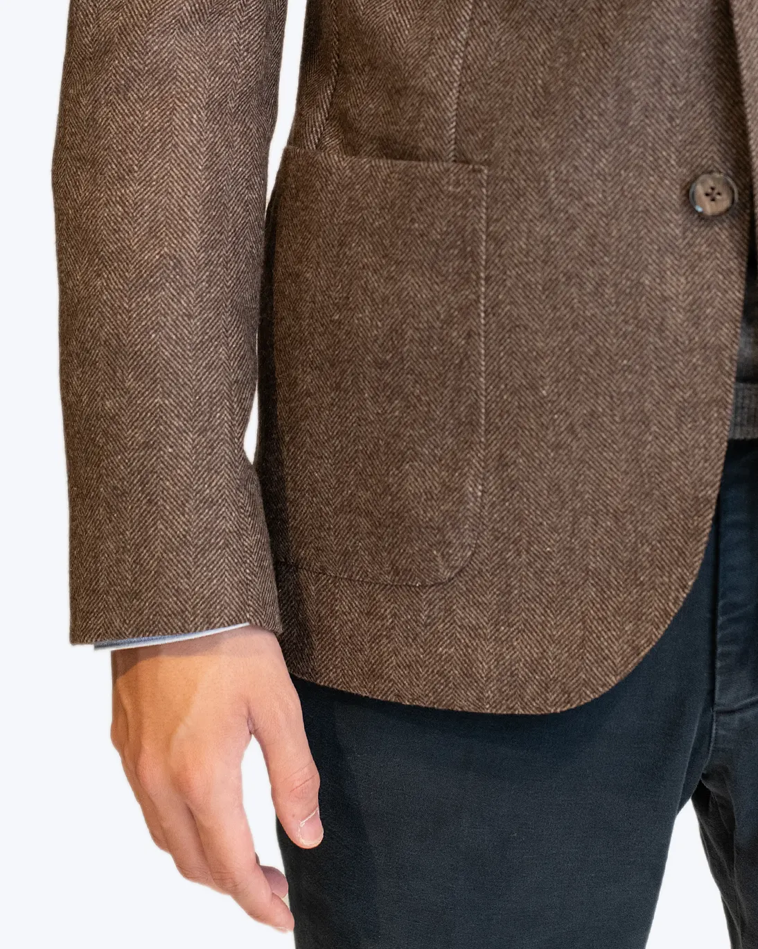 BLAZER ESPIGA MARRÓN DE LANA L.B.M 1911 - Imagen 3