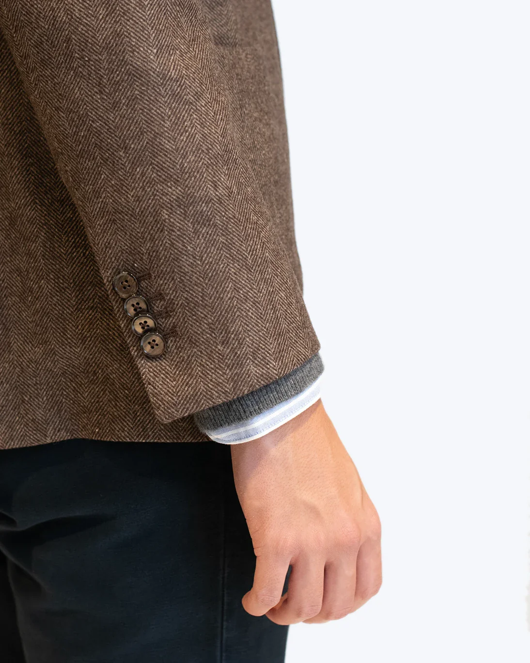 BLAZER ESPIGA MARRÓN DE LANA L.B.M 1911 - Imagen 8