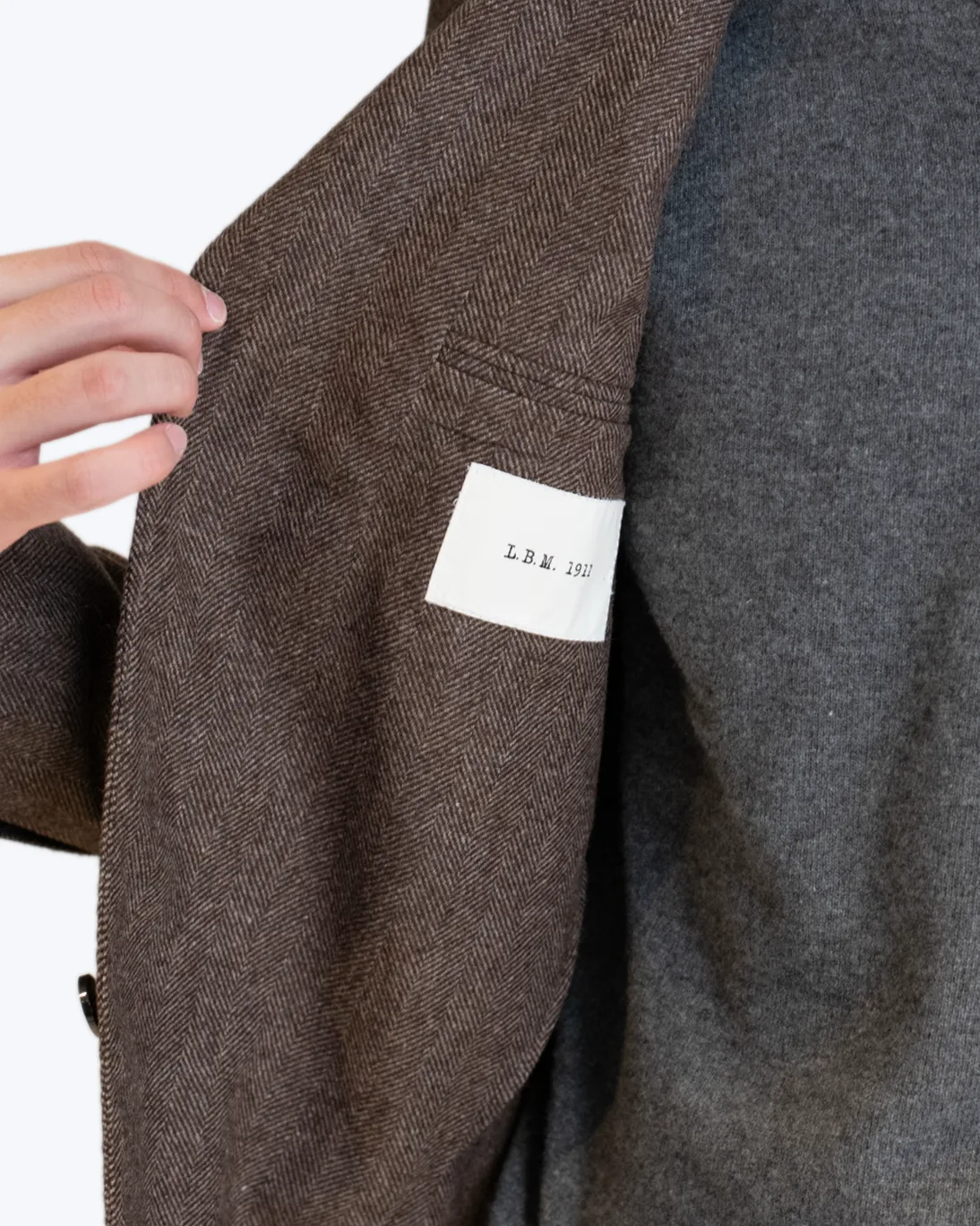 BLAZER ESPIGA MARRÓN DE LANA L.B.M 1911 - Imagen 5