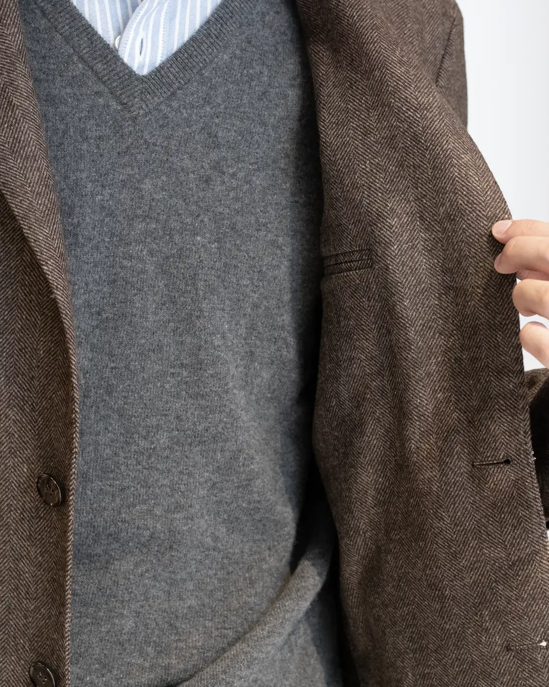 BLAZER ESPIGA MARRÓN DE LANA L.B.M 1911 - Imagen 6