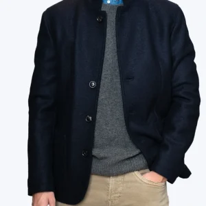 BLAZER DE LANA CUELLO MAO NAVY MAXIMILIAM