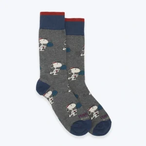 CALCETINES GRIS Y AZUL SNOOPY INTHEBOX