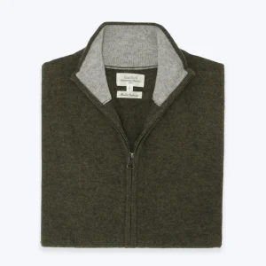 CHALECO VERDE DE CASHMERE CON CREMALLERA HARTFORD