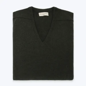 JERSEY DE PICO VERDE OSCURO LAMBSWOOL FULHAM