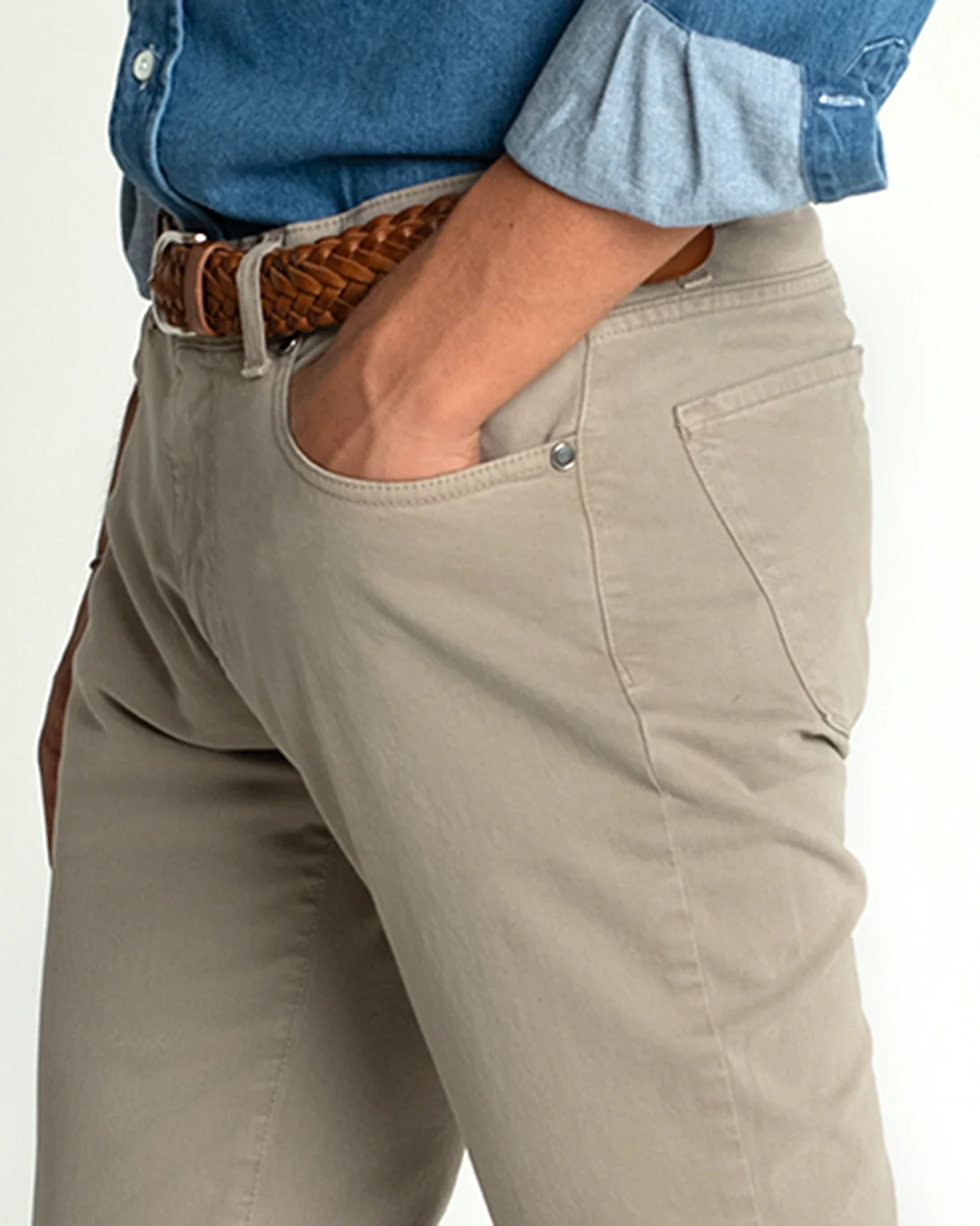 PANTALÓN DE 5 BOLSILLOS TOPO TWAY - Imagen 4