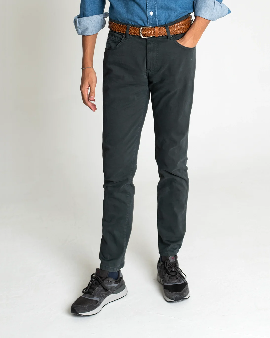 PANTALÓN VERDE OSCURO DE 5 BOLSILLOS TWAY