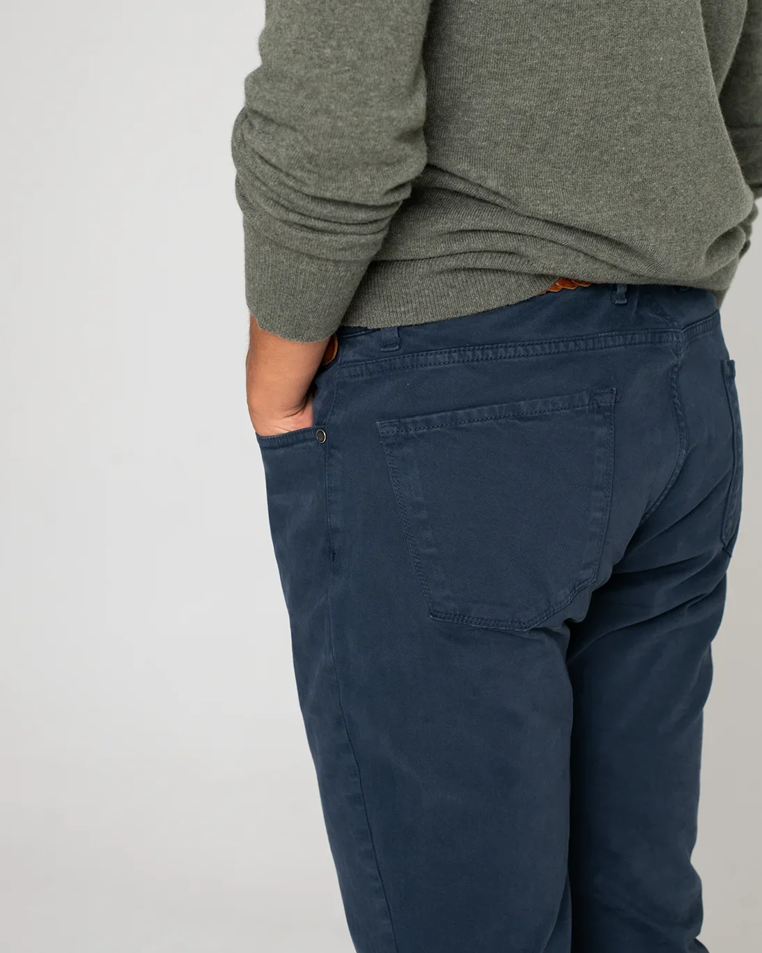 PANTALÓN DE 5 BOLSILLOS AZUL MARINO TWAY - Imagen 4