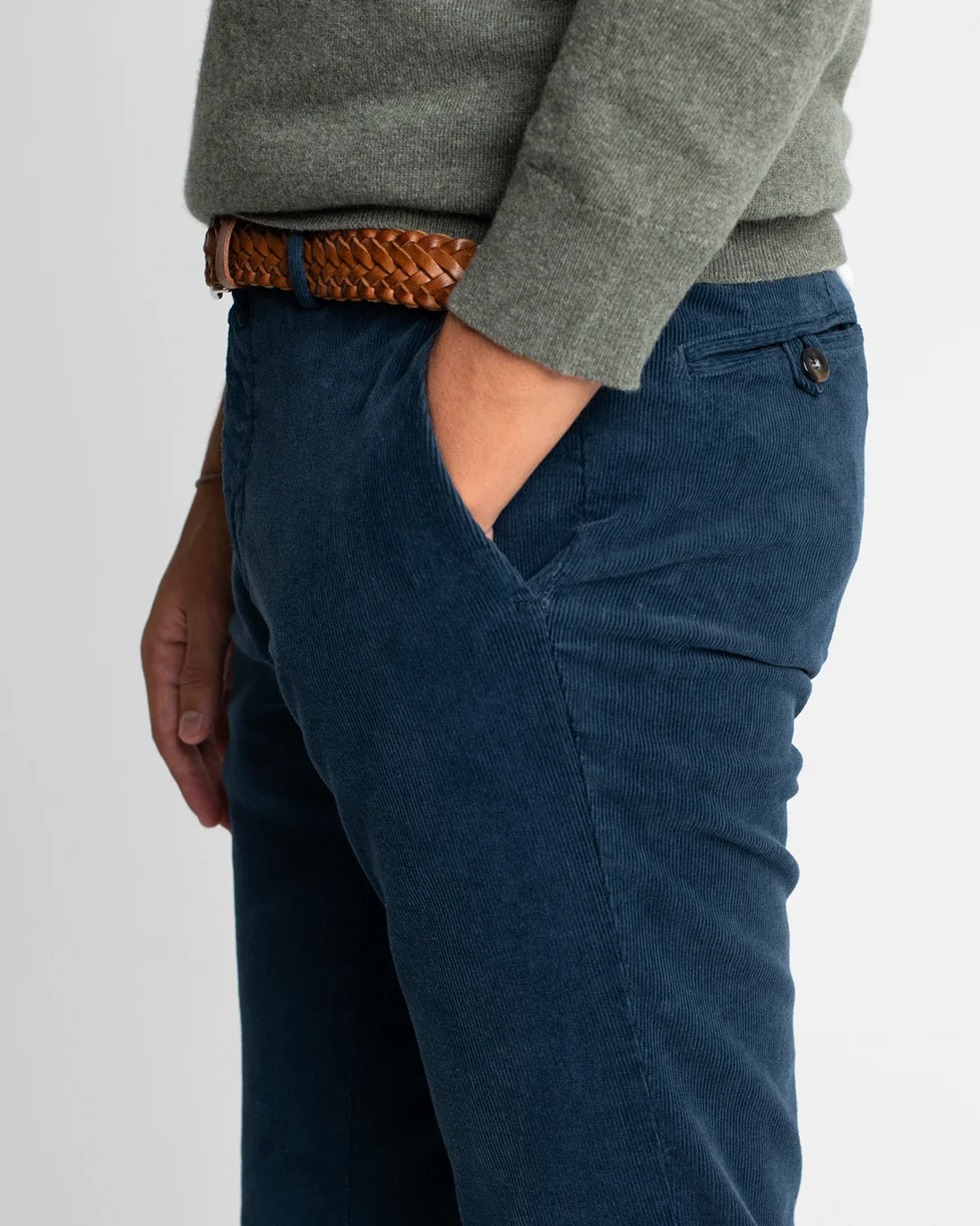 PANTALÓN CHINO DE PANA AZUL TWAY - Imagen 3