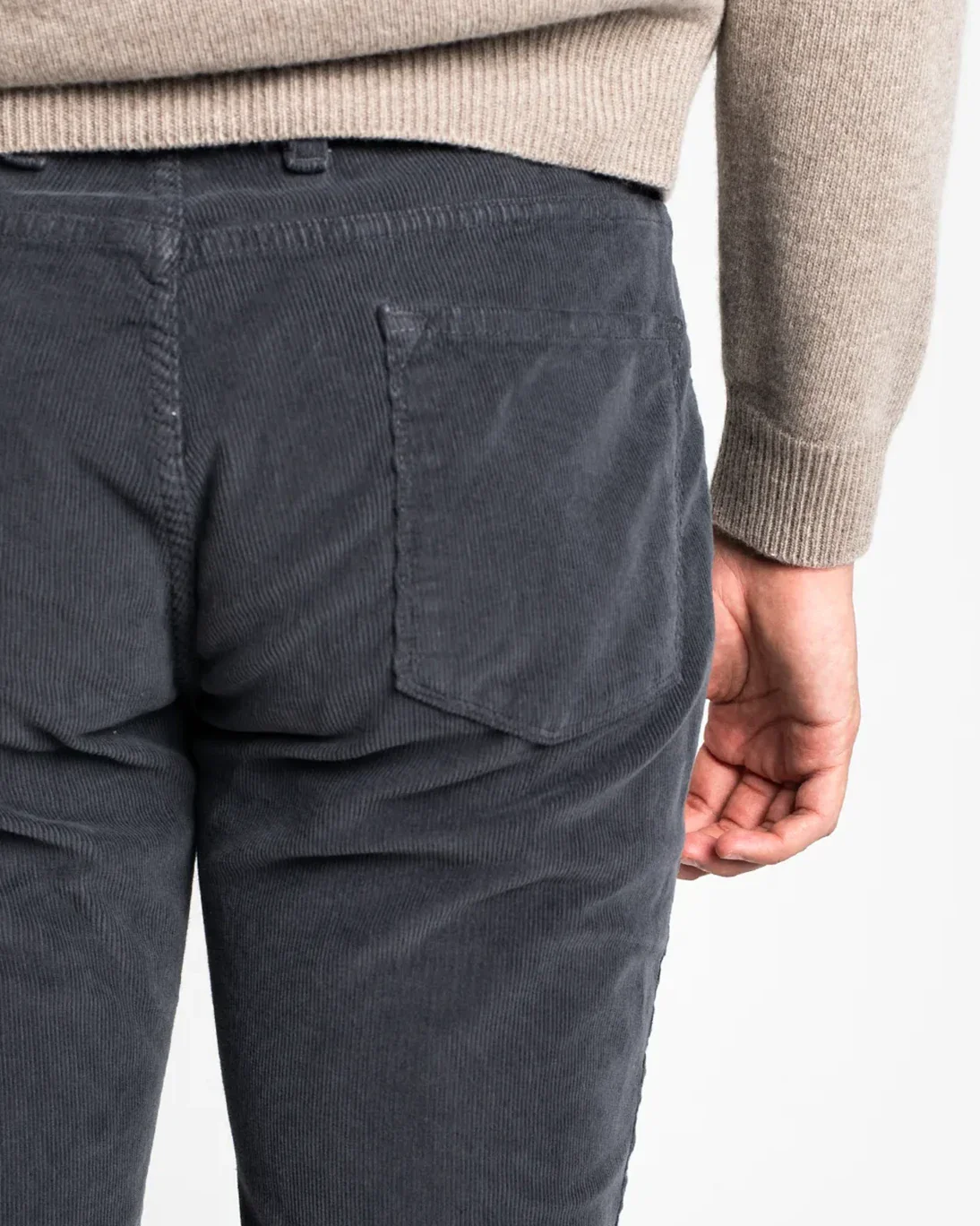 PANTALÓN 5 BOLSILLOS DE PANA GRIS TWAY - Imagen 6