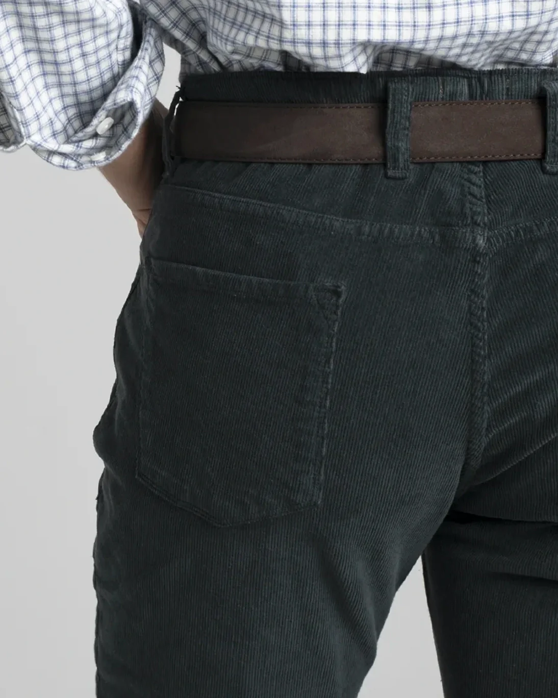 PANTALÓN 5 BOLSILLOS DE PANA AZUL TWAY - Imagen 4